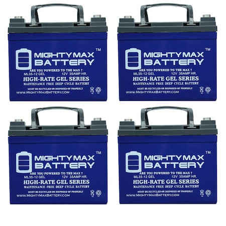 12V 35AH GEL Battery Replacement For Fang-15B Micro Scrubber - 4PK